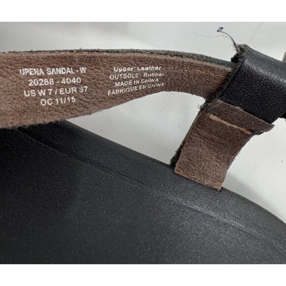 Olukai Womens Upena Beach Sandals Black Leather US W7 EUR 37 Rubber Outsole - Picture 5 of 10